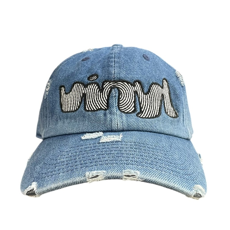 Vinyl Spiral Denim Dad Hat Blue One Size Fits All