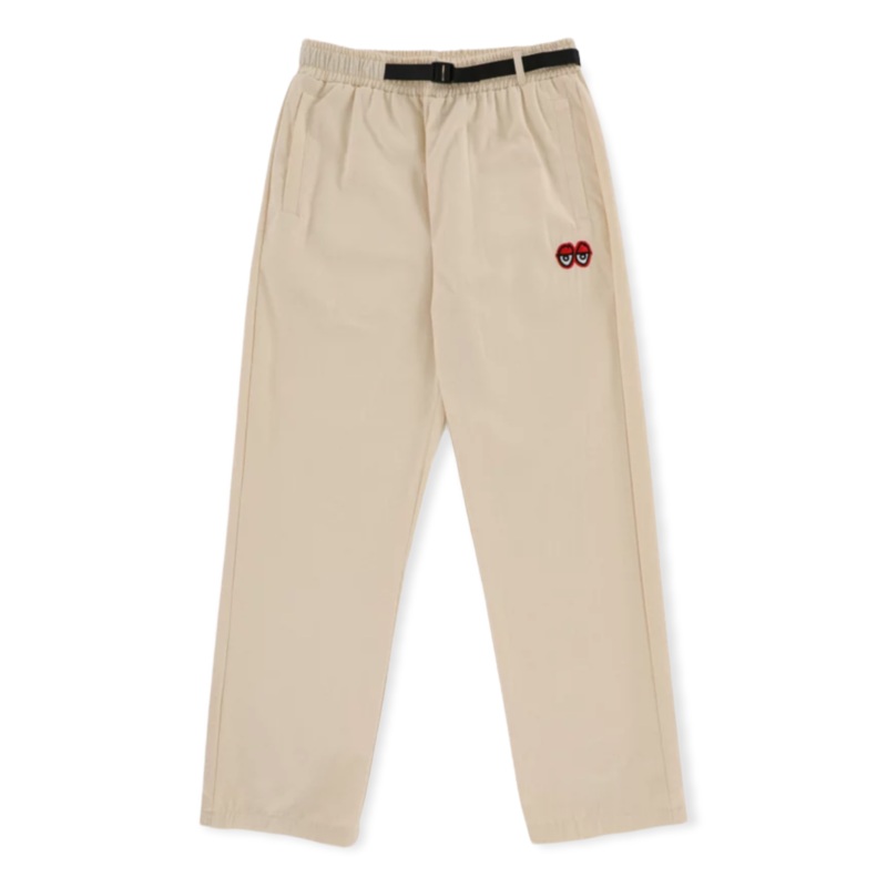 Krooked Eyes Ripstop Pants Ecru/Red S