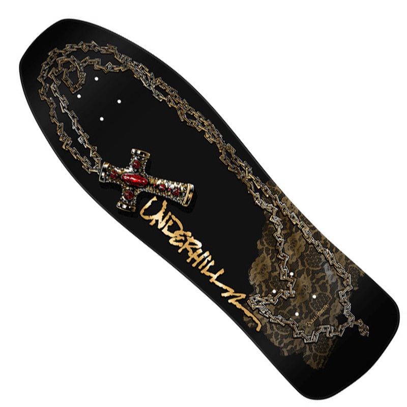 Powell Peralta Ray Underhill Black Gold Foil Cross Reissue Shaped Deck Black/ Gold Foil 9.9 x 31.5 WB:15.37