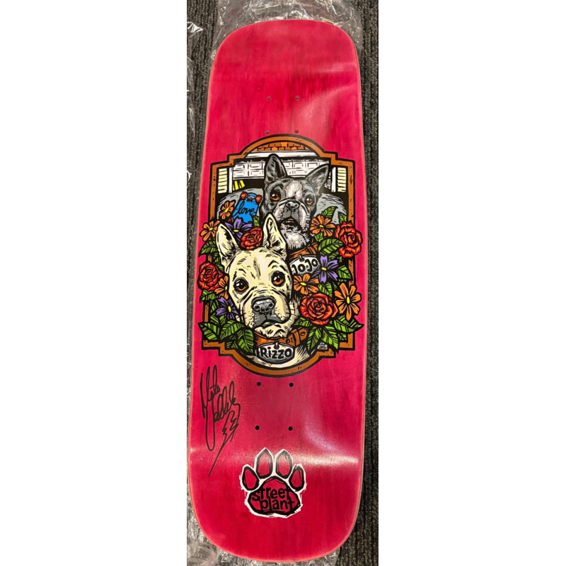 Street Plant Vallely Jojo & Rizzo 9.5″ [Autographed] Red Stain Skateboard Deck