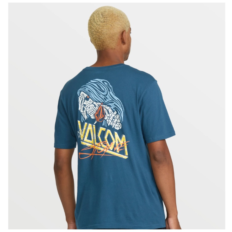 Volcom Dropped This Short Sleeve Tee Medium Deep Blue