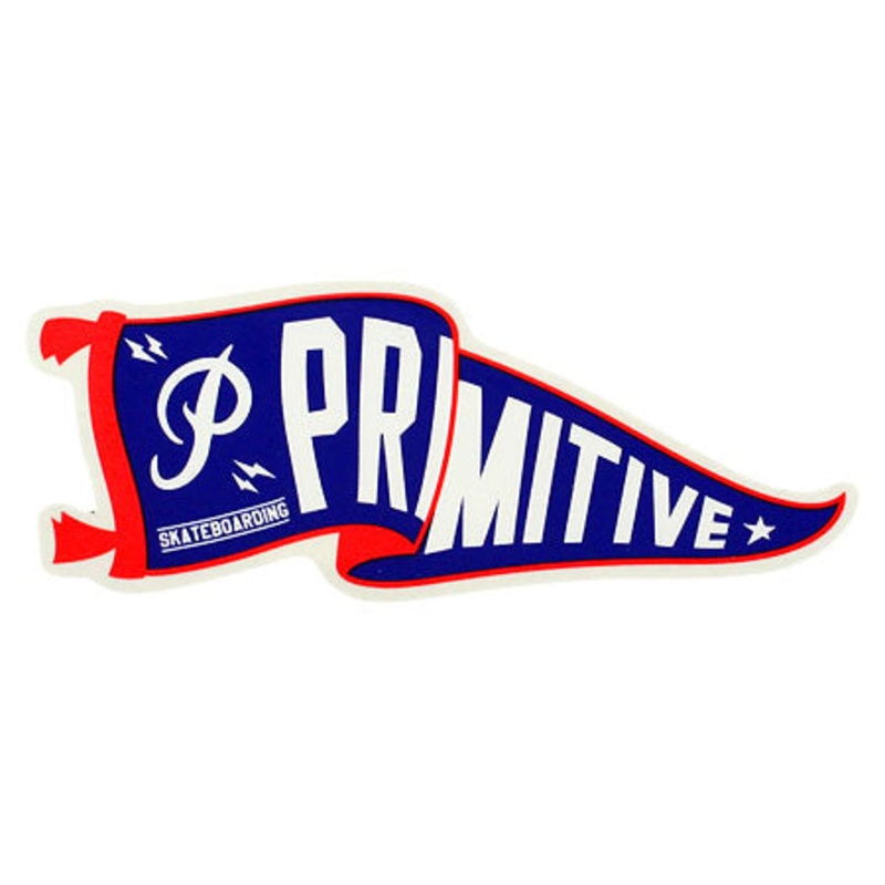 Primitive Skateboarding Pennant Sticker Navy 5″ x 2″
