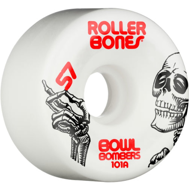 Rollerbones Bowl Bombers Quad Wheels White 57MM 101A (8pk) 57mm