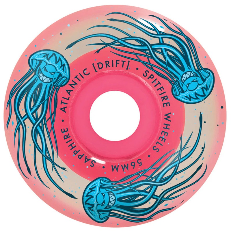 Spitfire Atlantic Drift Sapphire 90DU Cruiser Wheels Clear Pink 56mm
