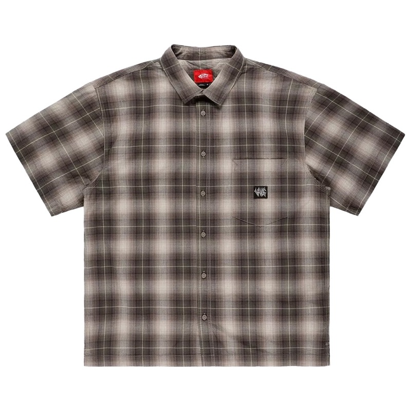 Vans Skate Plaid Short Sleeve Button Up Shirt Walnut Medium
