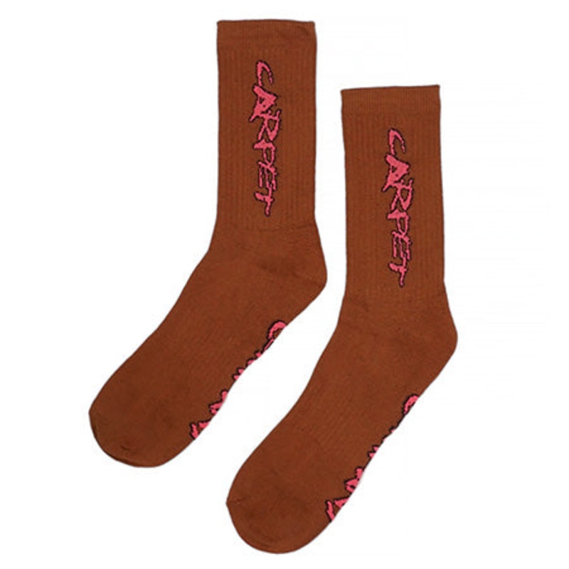 Carpet Company Carpet Crew Socks Brown/ Pink One size fits all