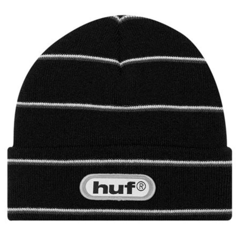 HUF 98 Logo Stripe Beanie Black One size fits all