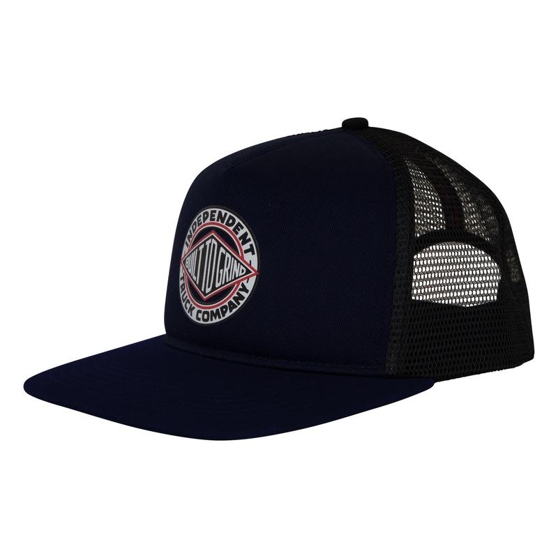 Independent Summit Printed Mesh Trucker Unstructured Hat Navy/Black
