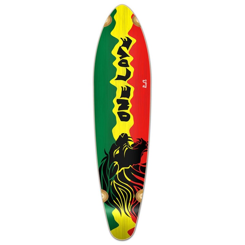 Punked Kicktail Rasta 2 Longboard Deck Deck