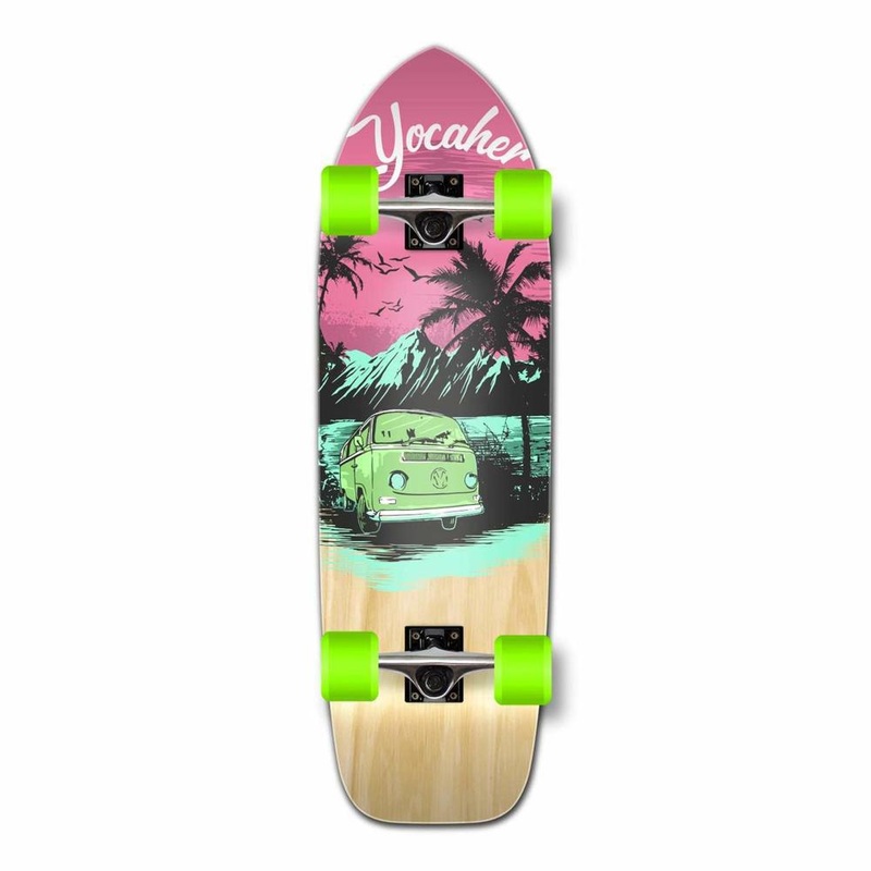 Punked Old School Longboard Complete -VW Series – Pink N’ Mint Complete