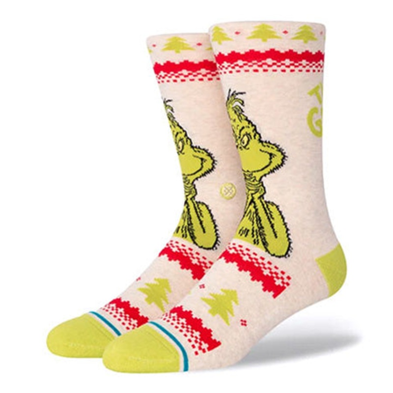 Stance The Grinch Sweater Crew Socks Canvas Extra Large