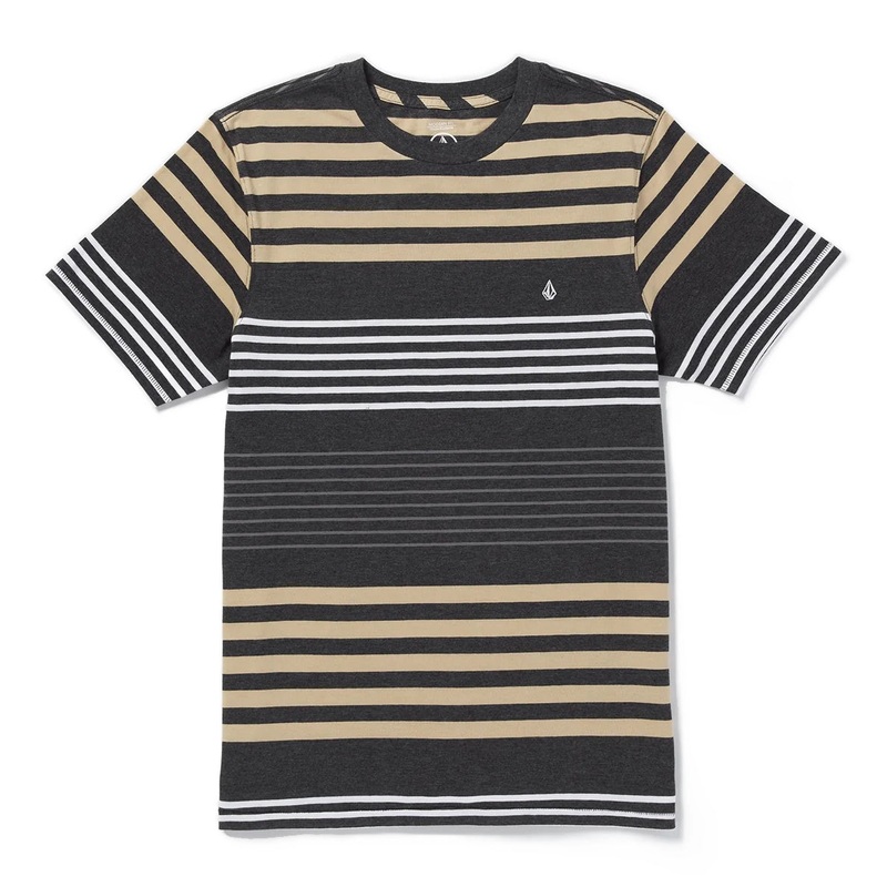 Volcom Beam Stone Crew Tee Dark Black Heather M