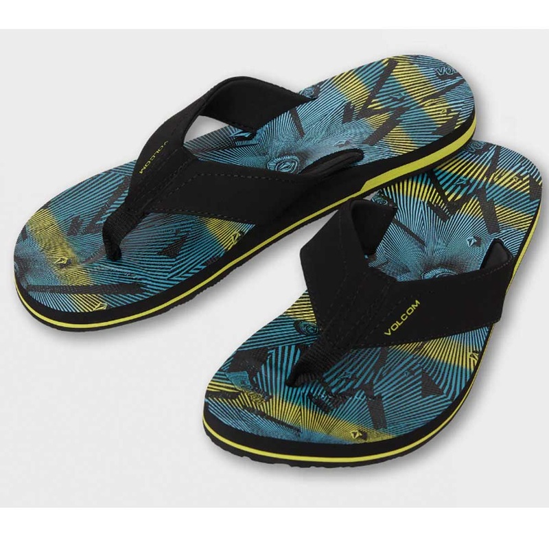 Volcom Men’s Victor Sandals – Lime 8 Black