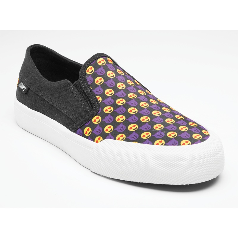 Etnies Langston Womens Black/Yellow/Black Slip Skate Shoes W 5
