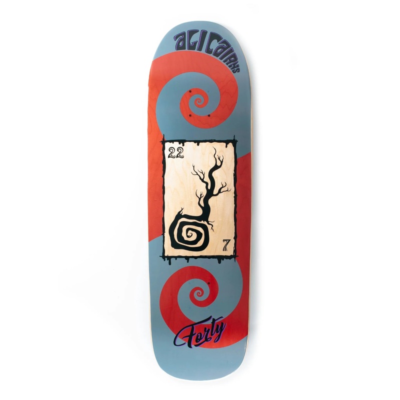 Forty Skateboards – 9″ Ali Cairns Pool Deck – Grey/Red 9″ Shaped