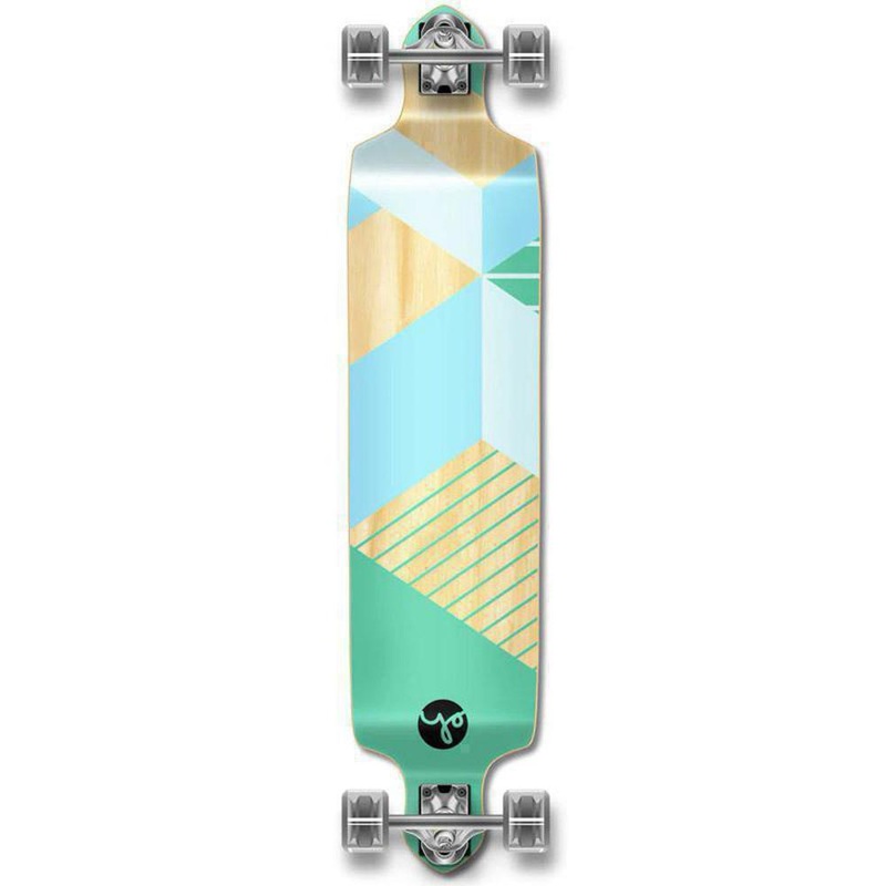 Geometric Green Drop Down Longboard 41 inches Complete Complete