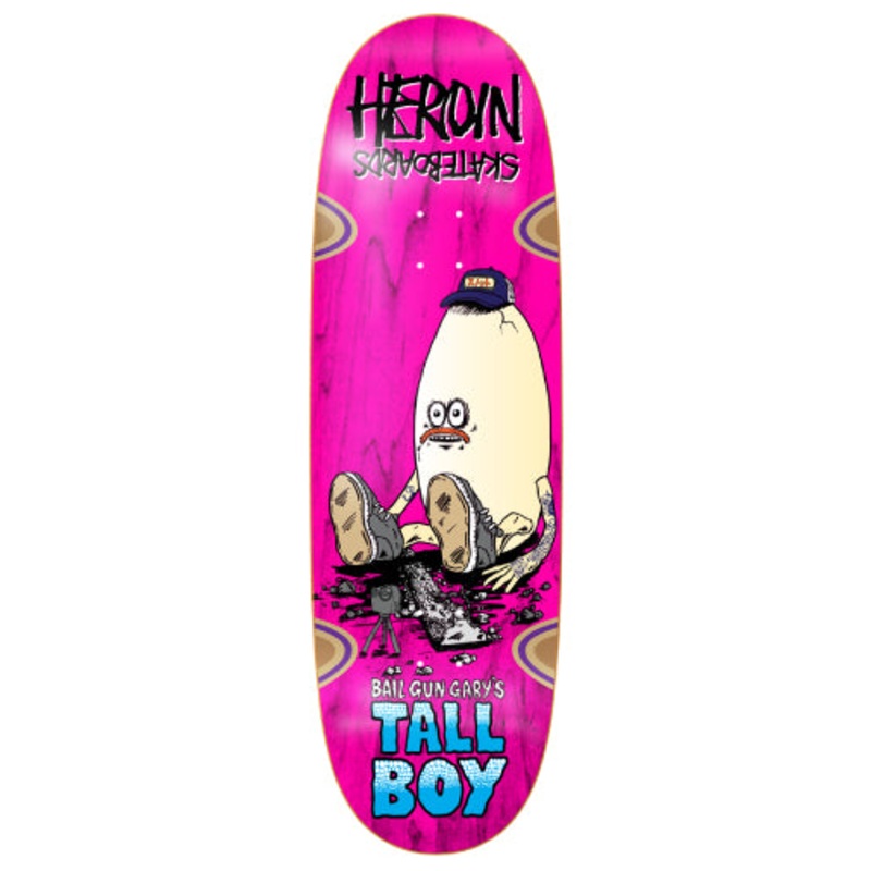 Heroin Bail Gun Gary’s Tall Boy Double Drilled Skateboard Deck 10.25″ 10.25″