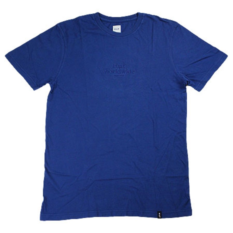 HUF Worldwide Overdye T Shirt Navy Medium