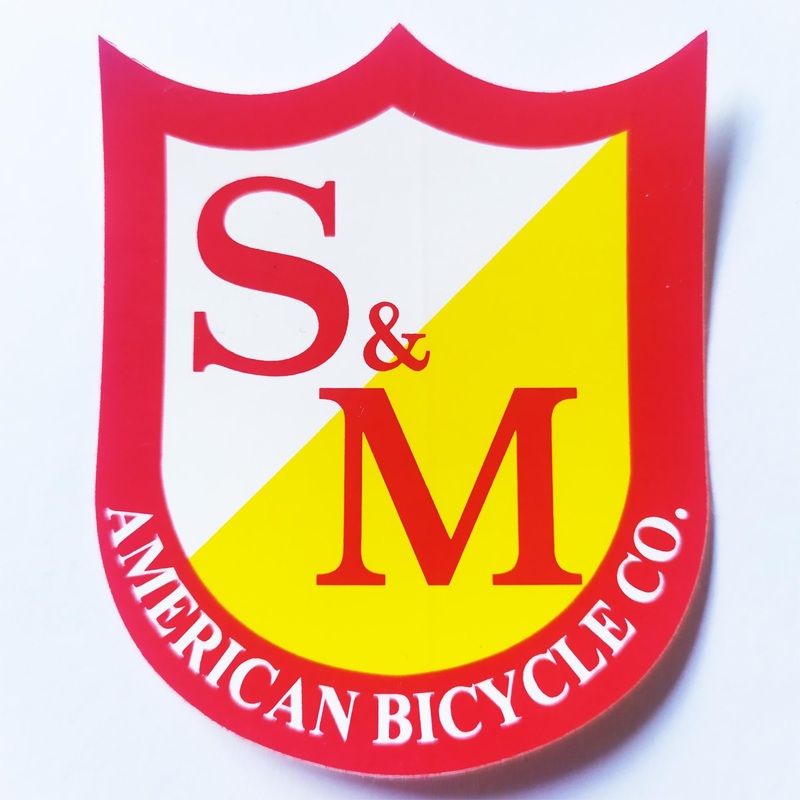 S&M Die Cut Red/Yellow Classic Shield BMX Sticker/ Decal – 6 cm