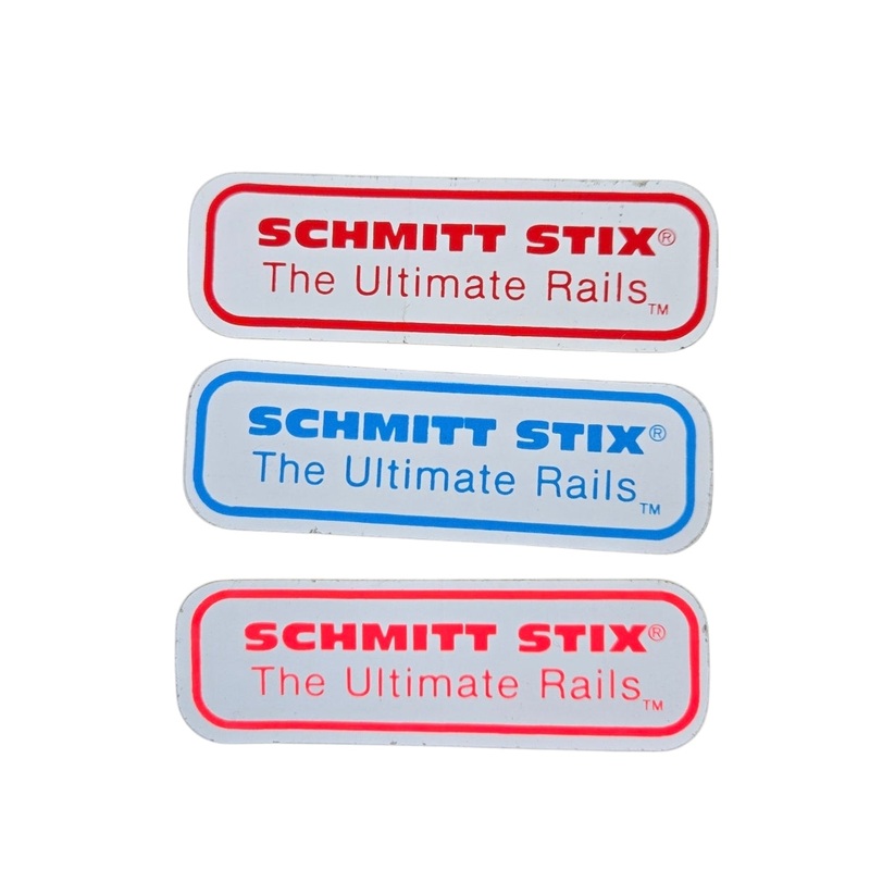 WHITE Vintage 80s SCHMITT STIX RAILS STICKER PACK (3 pc)