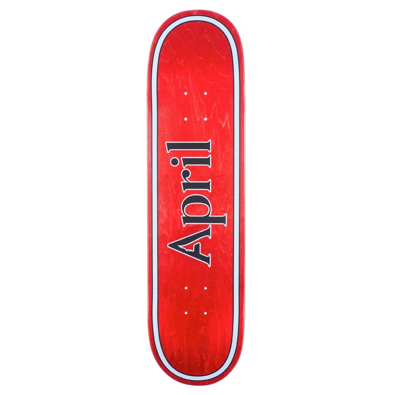 April Team AP Red OG Logo 8.38 Skateboard Deck 8.38″ WB 14.375″