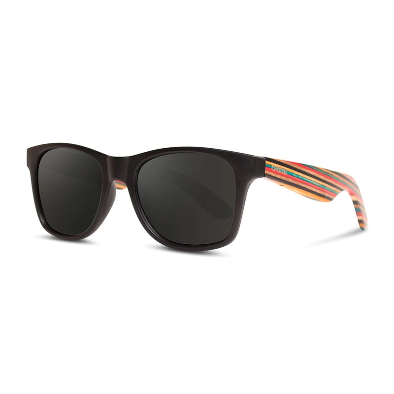 Cassette Optics Yo Sunglasses Matte Black/Maple Skatedeck/Smoke Polarized