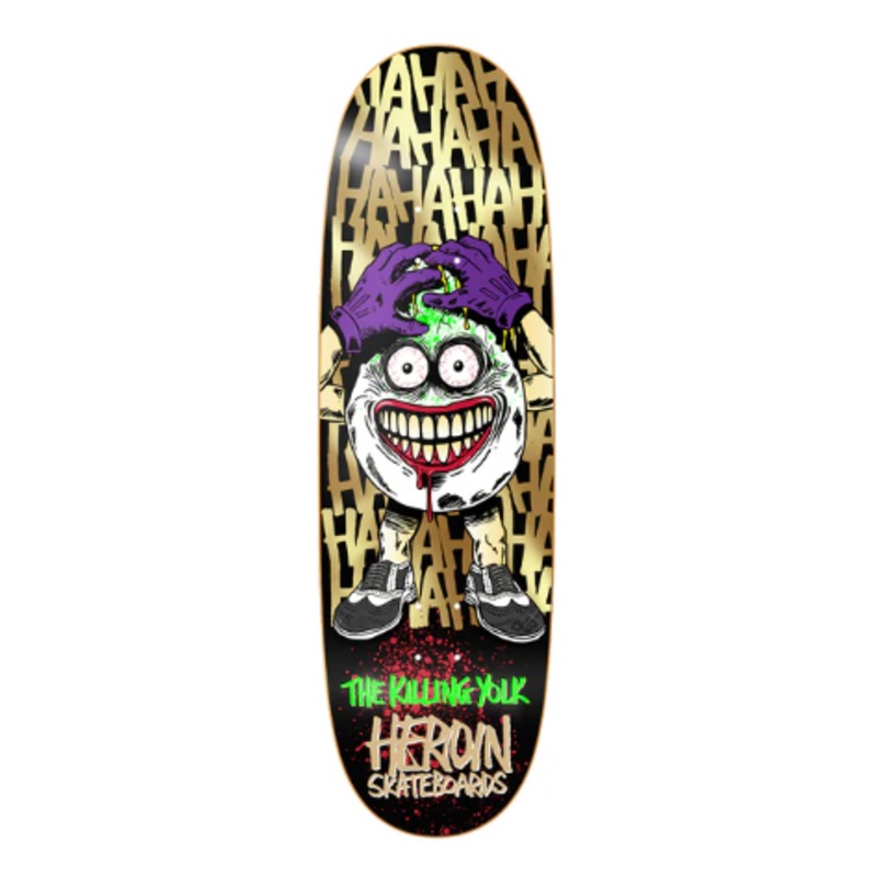 Heroin Killing Yolk SYM Egg Shaped Skateboard Deck 9.125″ Deck only 9.125