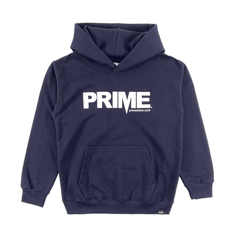 PRIME DELUX YOUTHS OG PREMIUM HOODED SWEAT – NEW FRENCH NAVY / WHITE Kids S