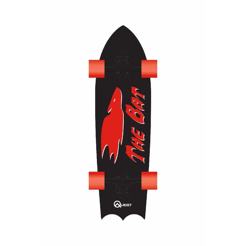 Quest Black Bat 35″ Cruiser Longboard Complete