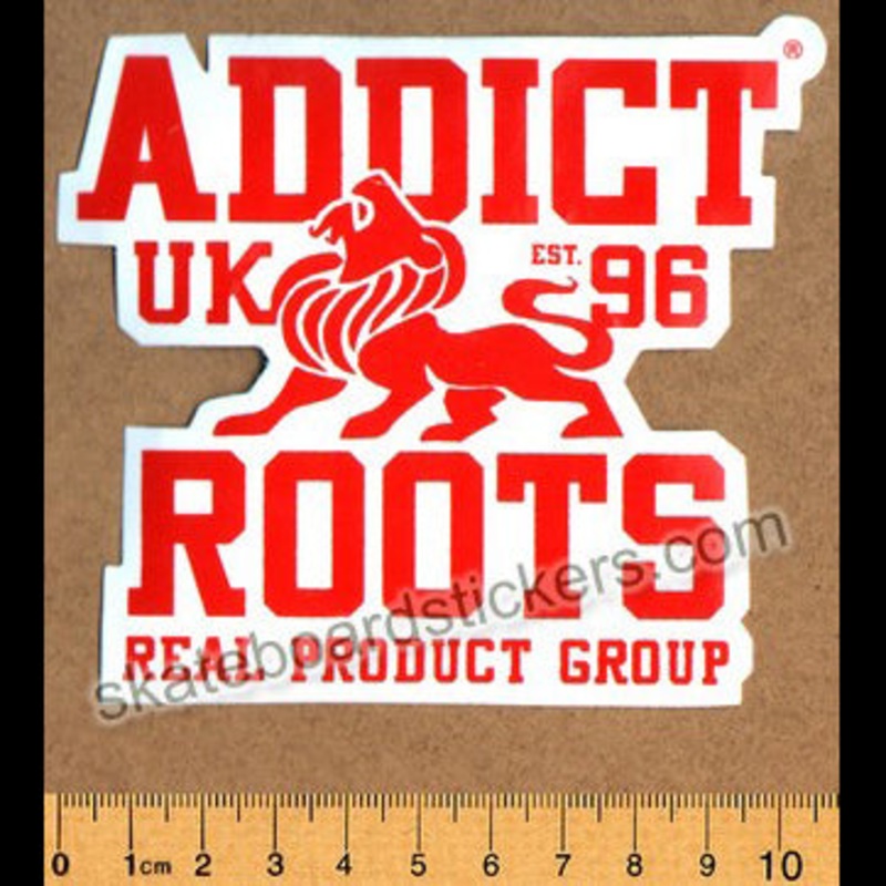 Addict Skateboard Sticker – Roots Red