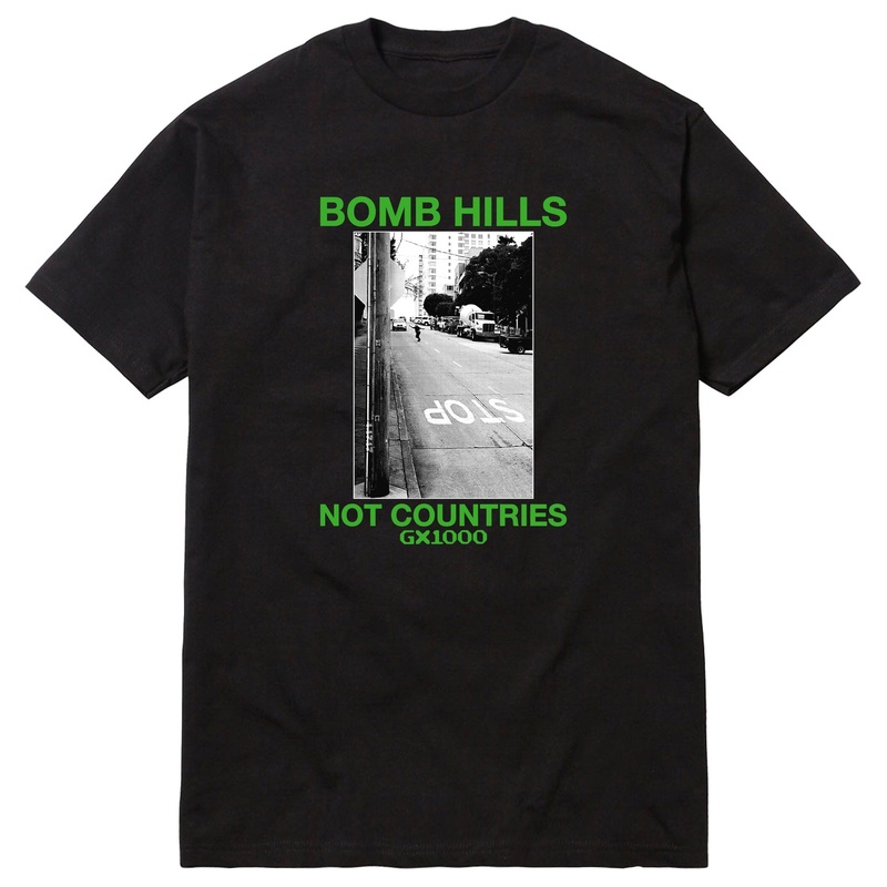 GX1000 Bomb Hills Not Countries Tee Black/Green S