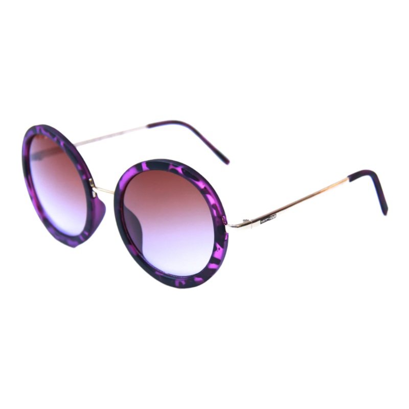 Happy Hour Shades | Squares | Matte Purple Tortoise | Gold | Amber Lens OS
