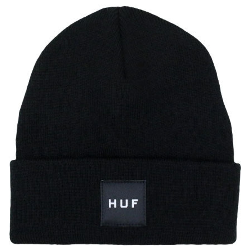 HUF Box Logo Beanie Black/ Black One size fits all