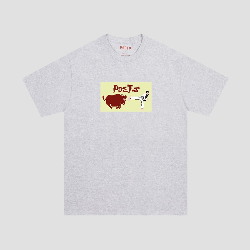 Poets Karate Champ T-Shirt Heather Grey Small