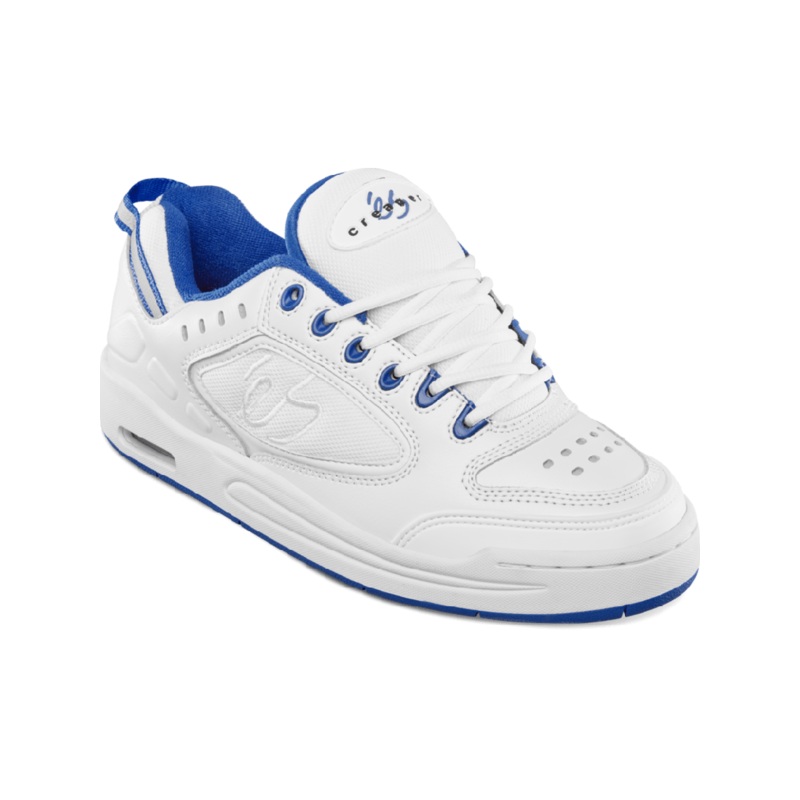 S The Creager White / Blue Skateboard Shoes M 8 / W 9.5