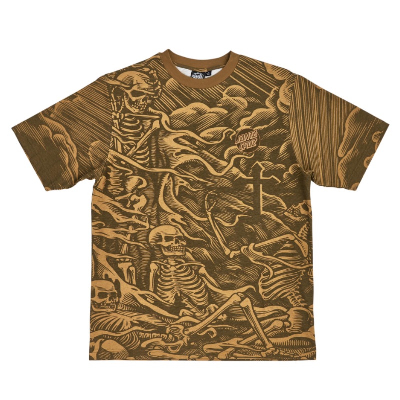 Santa cruz Skateboards “Corey O’Brien – Purgator” All Over Print Premium Shirt Medium Brown
