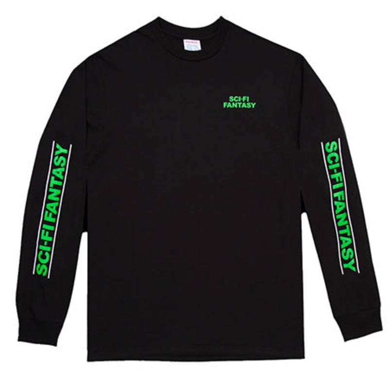 Sci-Fi Fantasy Logo Long Sleeve T Shirt Black Medium