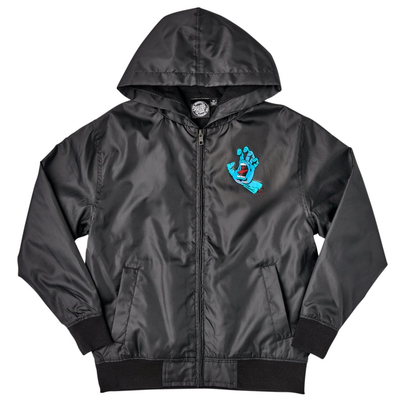Screaming Hand Youth Hooded Windbreaker Jacket (Black) Youth S