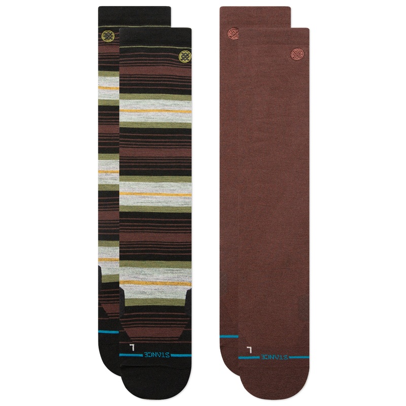 Stance Venture UL Wool Snowboard Socks 2 Pack Brown MD