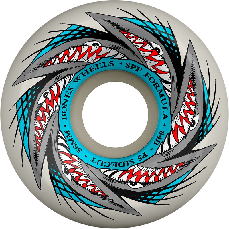 Bones 84b Skatepark Formula P5 Sidecut Skateboard Wheels 56mm White