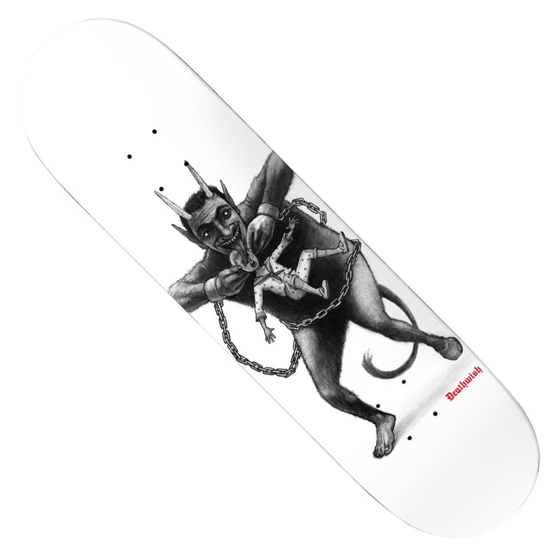 Deathwish Happy Holidays Deck White Dip 8.5 x 32 WB:14.5