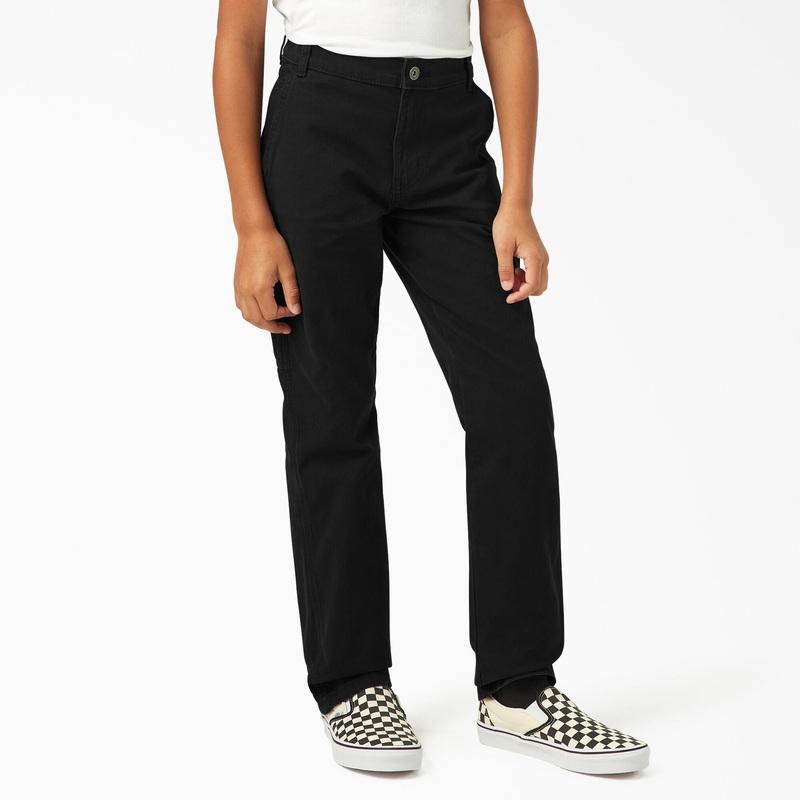 Dickies Boys Duck Carpenter Pant Flex Waist Black 8