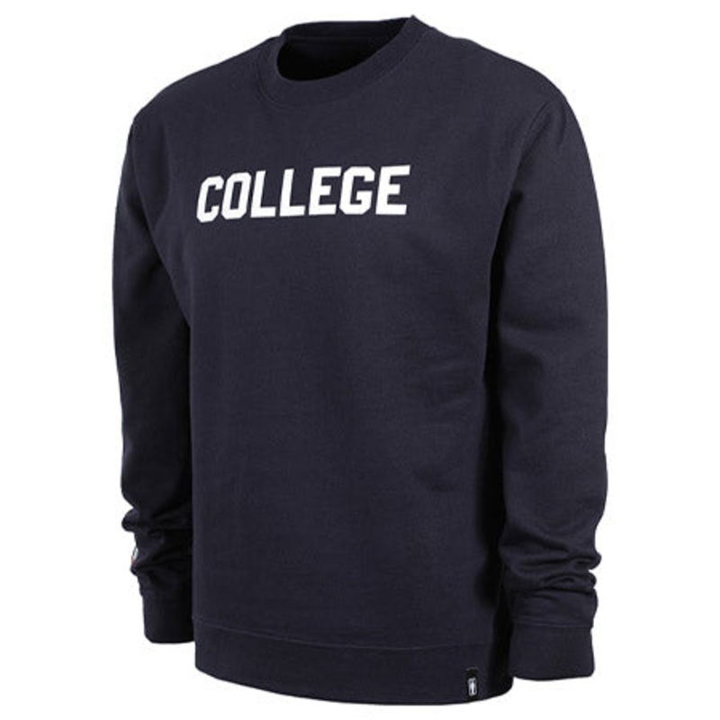 Girl Skull Of Fame College Crewneck Sweatshirt Navy Extra Large