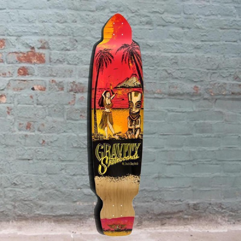 Gravity Big Kick 45″ Tequila Sunrise Orange Red Longboard Deck Deck