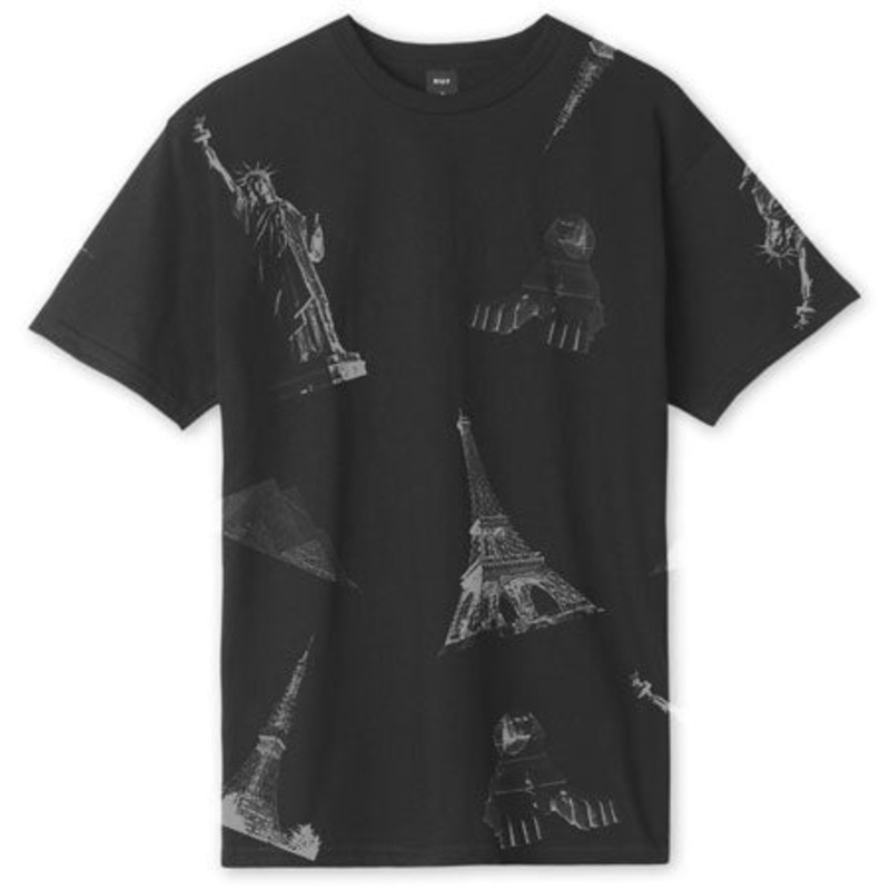HUF Landmark T Shirt Black Large