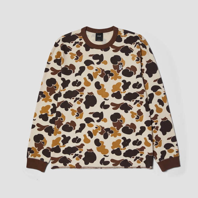 HUF Shrader Camo Longsleeve Thermal Duck Camo Small