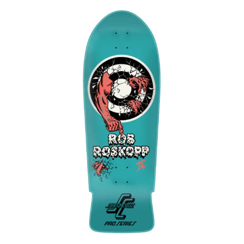 Santa Cruz Roskopp Two Shaped Reissue Skateboard Deck Teal 10.35″ 10.35″
