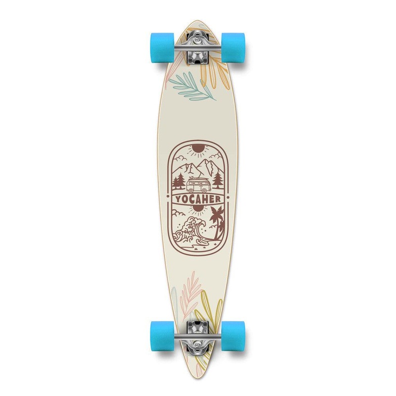 Yocaher Adventure Colored 40″ Pintail Longboard Complete