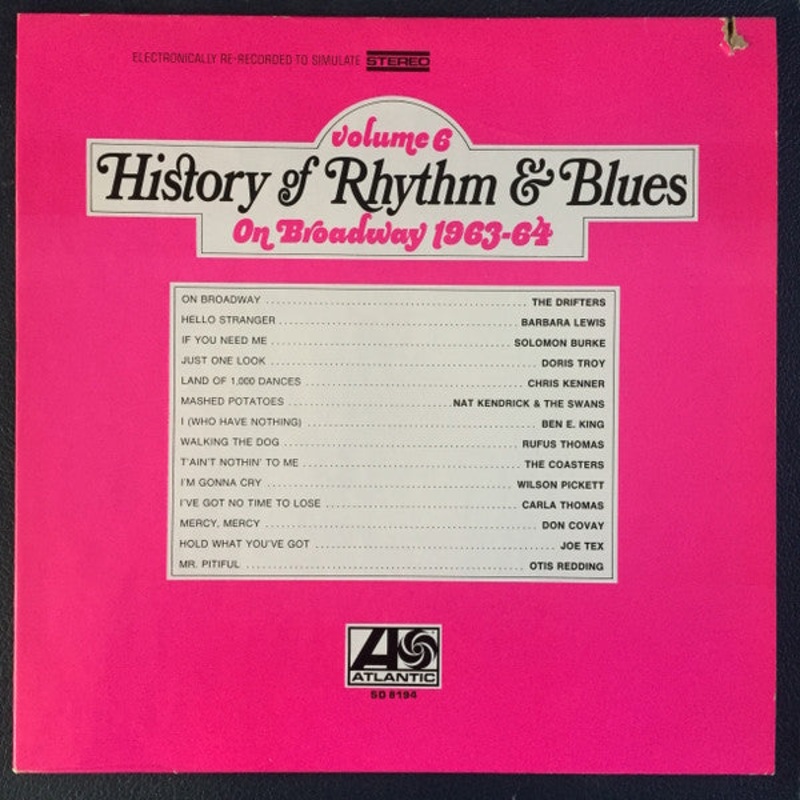 Compilation – History Of Rhythm & Blues Volume 6 On Broadway 1963-64 Vinyl LP Record *USED 1968 RELEASE*