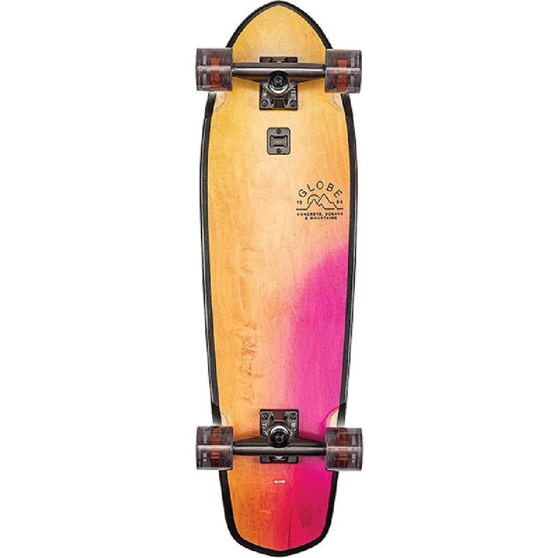 Globe Big Blazer Washed Yellow 32″ Kicktail Cruiser Longboard Complete